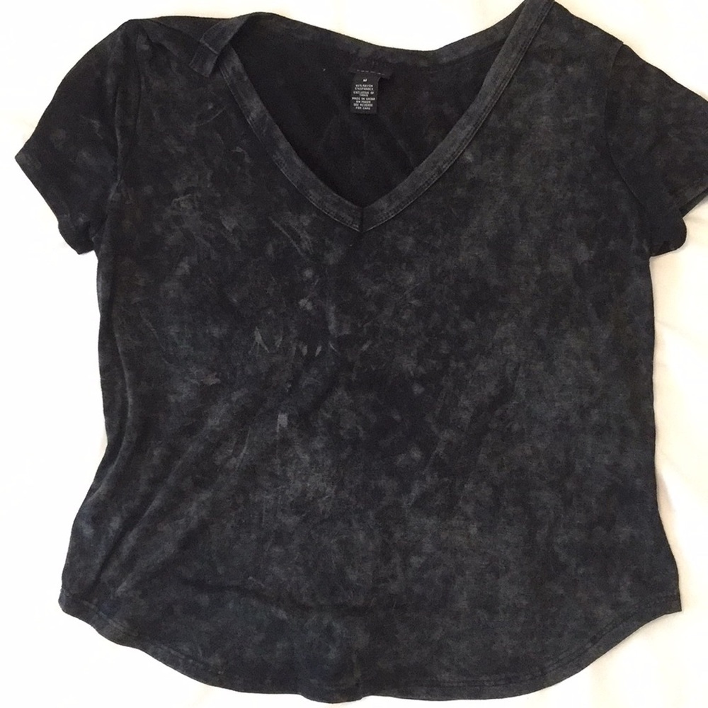 Black tee with mixed in gray.